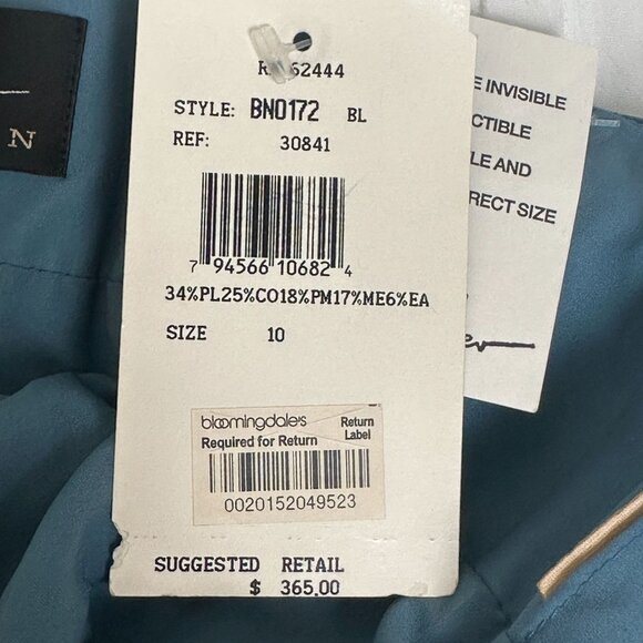 Nicole Miller Ruched Sleeveless Mini Dress Metallic Blue and Gold  Size 10 NWT - Picture 8 of 14